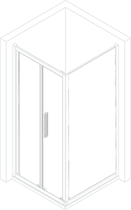 Rechteckige Duschkabine (Tür + Seitenwand)
