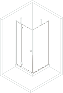 Rectangular shower enclosure (door + side panel)