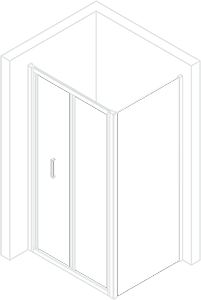 Square shower enclosure (folding door + side panel)
