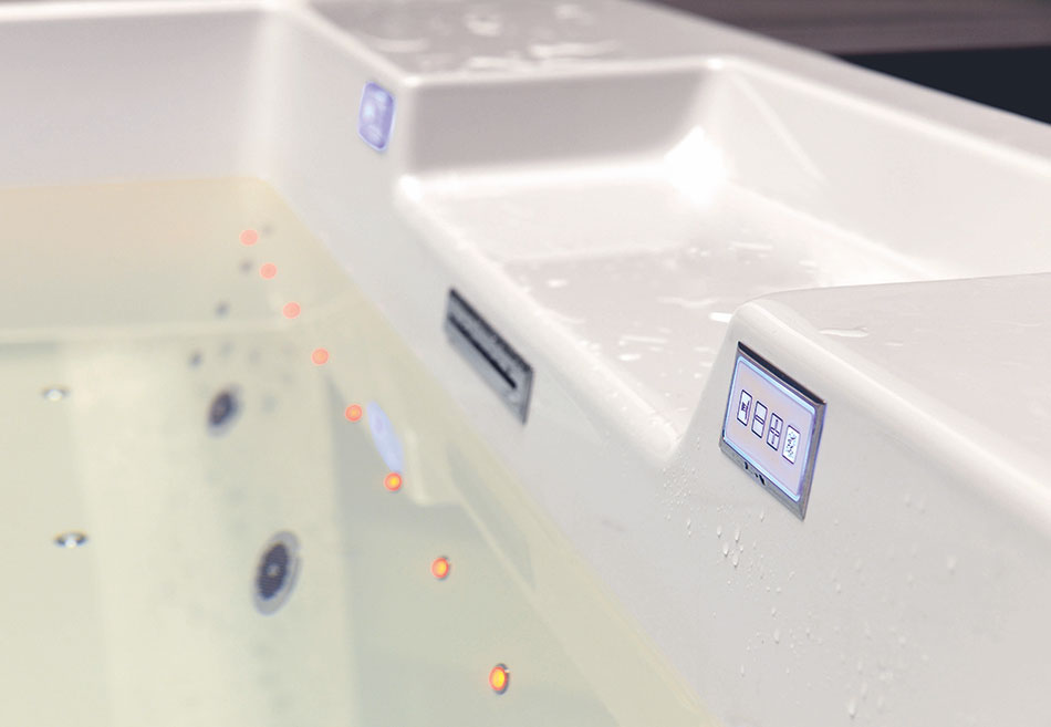 CUT bath overflow slot 170x24mm with Click-Clack waste plug, chrome