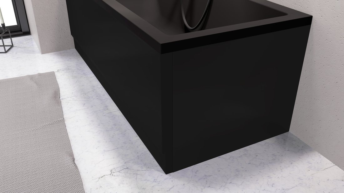 PLAIN 75, Zijpaneel 75x59cm, zwart mat
