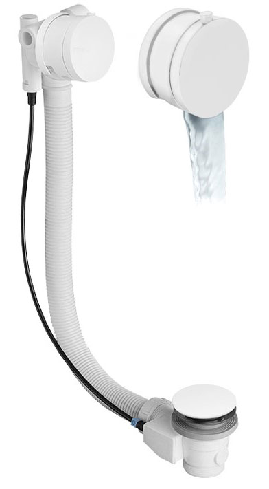 Syfon wannowy z napełnianiem 975 mm, biały